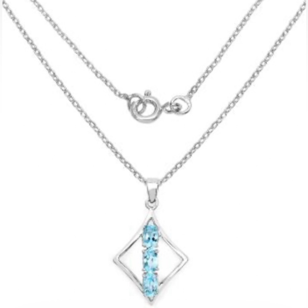 Necklace-Beautiful Womens
Sterling Silver 1.53CTW
Topaz Size18 Designer
Necklace